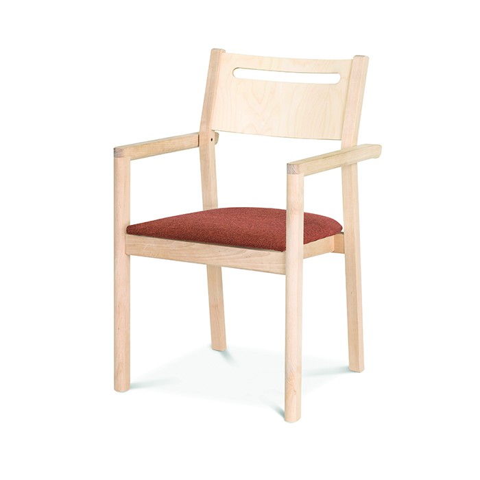 Alma Spisebordsstol med armlæn - tekstil eller kunstlæder