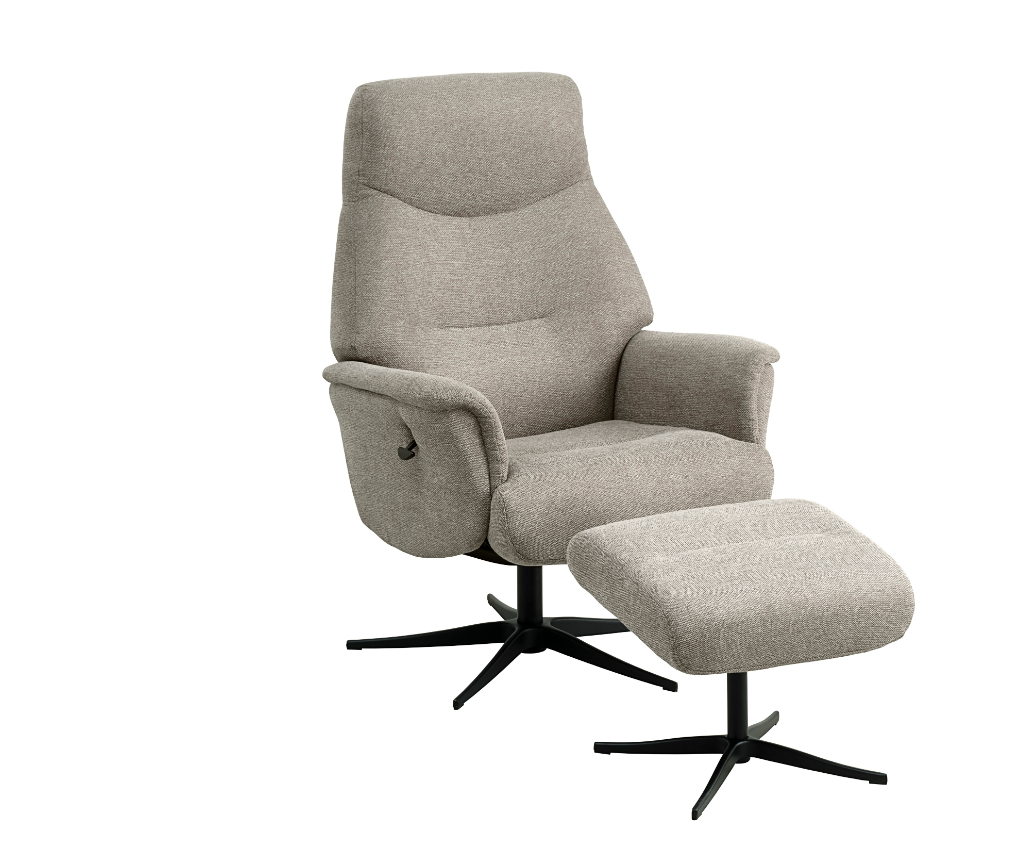 Villads Lænestol inkl. skammel i stof Udstillingsmodel