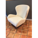 Glam loungestol med lav ryg - tekstil bouclé