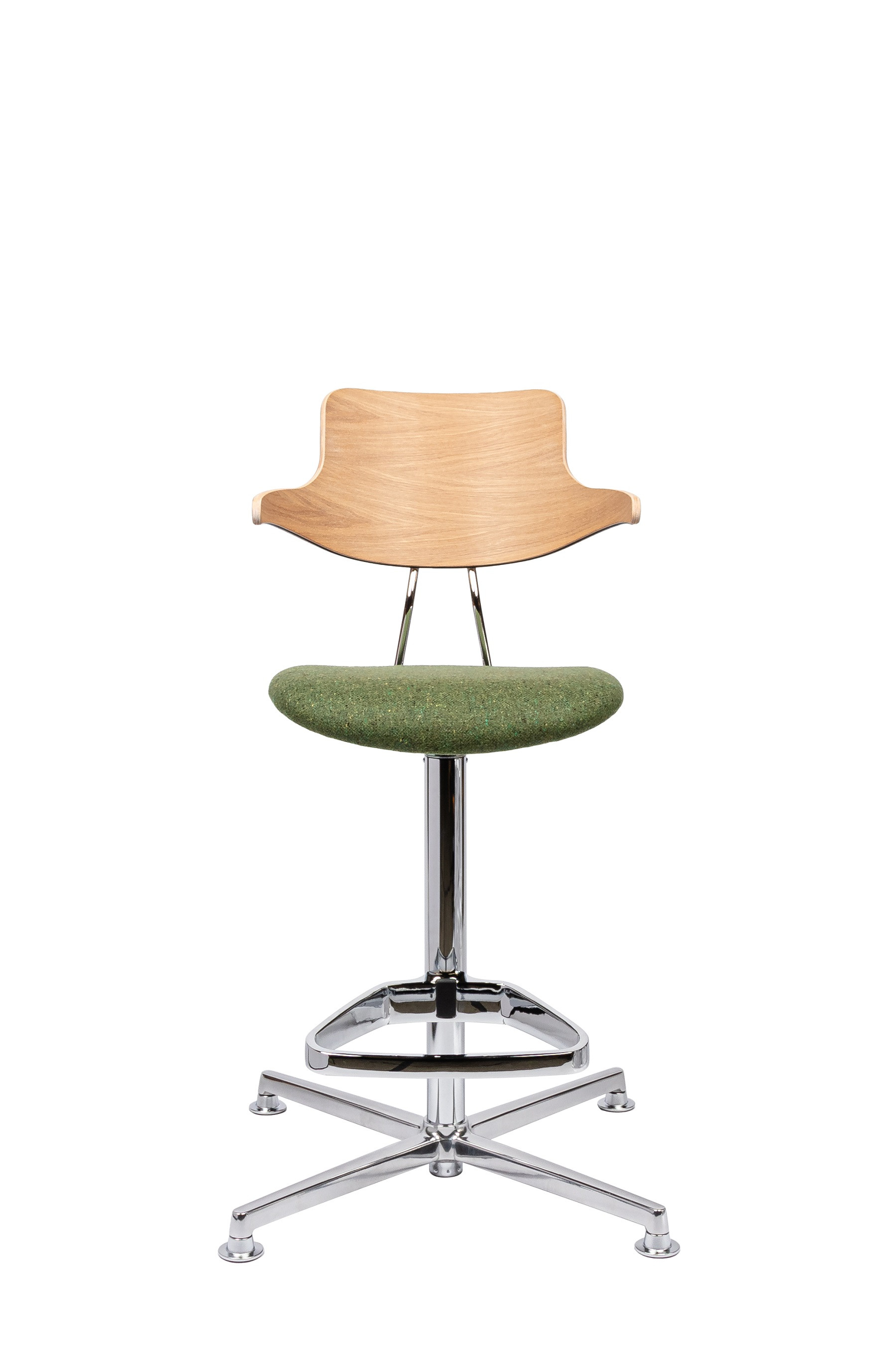 VL120 barstol fra Vermund med træ ryg og polstret sæde