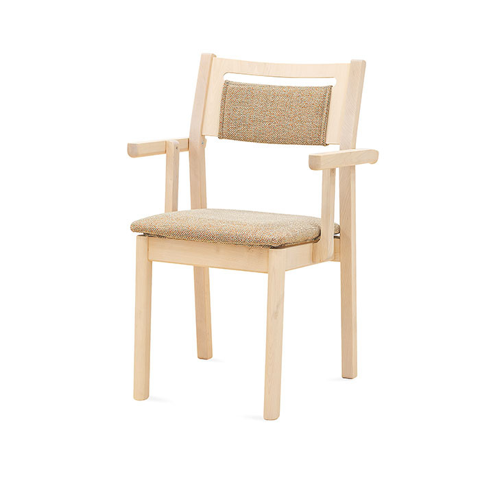 Alma Spisebordsstol med korte armlæn - tekstil eller kunstlæder