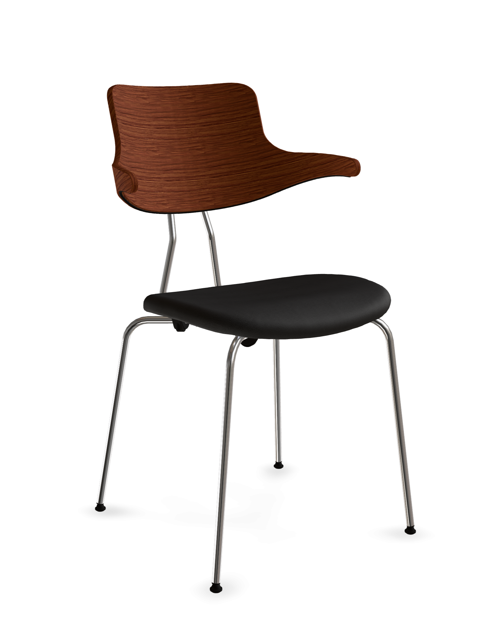 VL118 Med Træryg, Polstret sæde & Krom stel