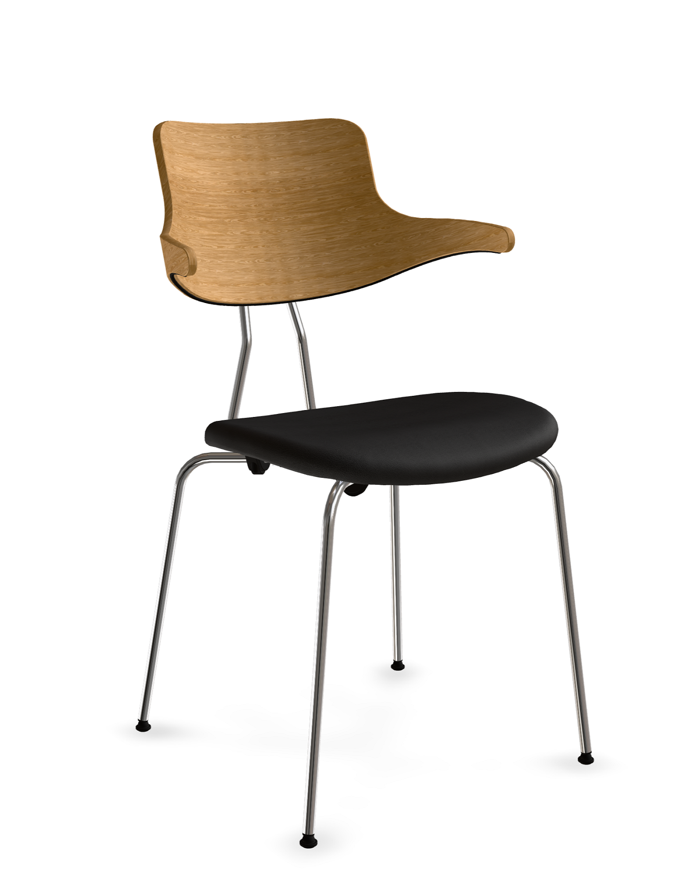 VL118 Med Træryg, Polstret sæde & Krom stel