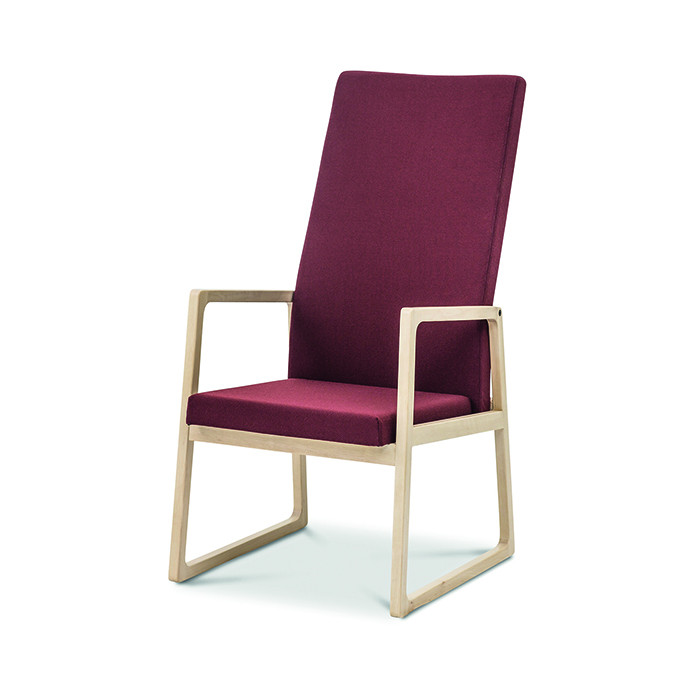 Saga otiumstol med høj ryg - lakeret birketræ