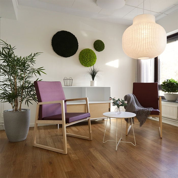 Saga otiumstol/lænestol med lav ryg - stof