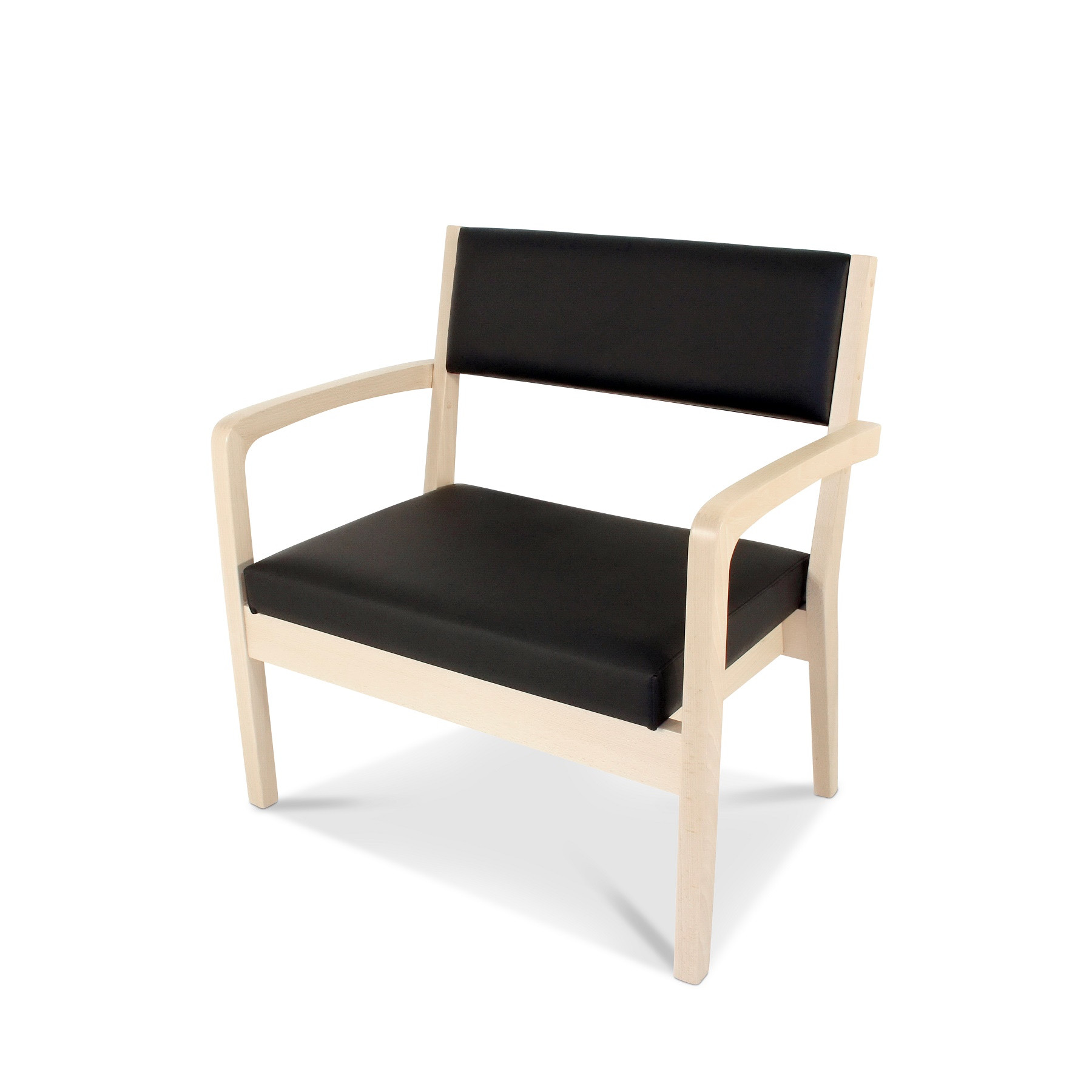 OneCollection 7035L Stol i Bøg eller Eg - Op til 300 kg. Kunstlæder