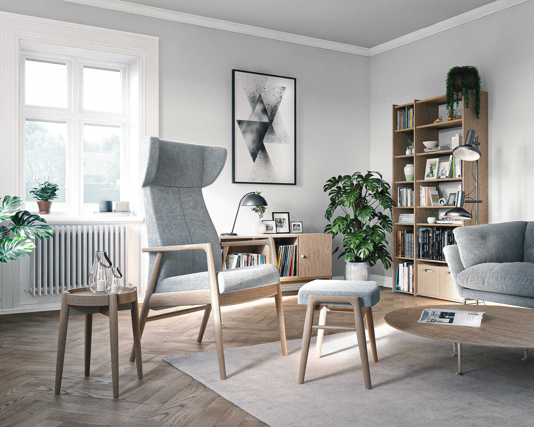 Farstrup Nobel 8920 Lænestol med øreklapper i stof