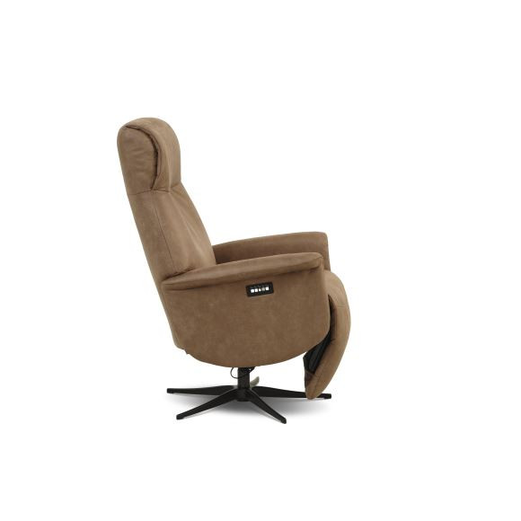 Tristan lænestol med integreret fodstøtte i læder el-betjent