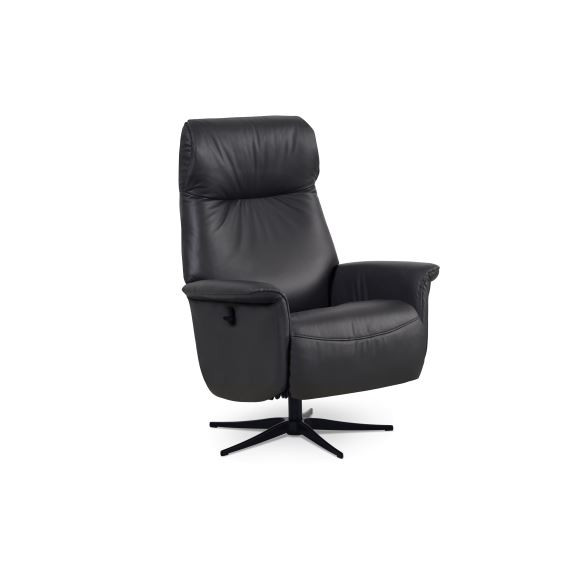 Tristan lænestol med integreret fodstøtte i læder