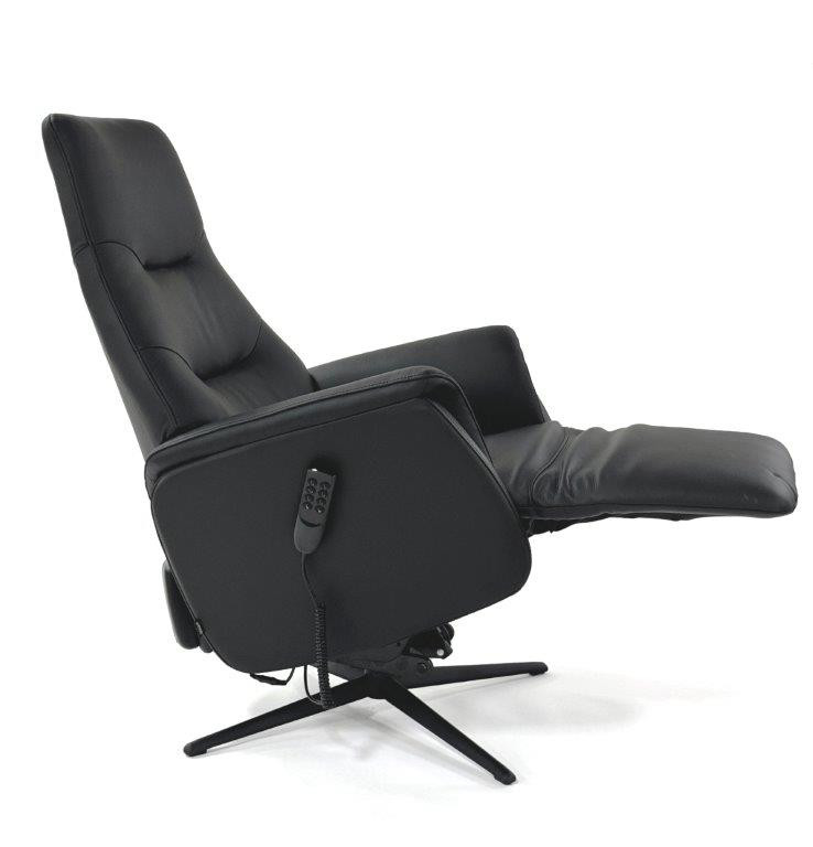 Nora hvilestol med stå-op-hjælp i stof eller læder