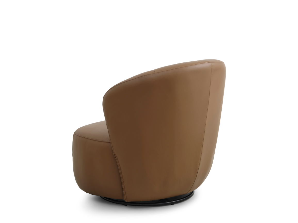 Theo Loungestol med drejefod i Cognac læder