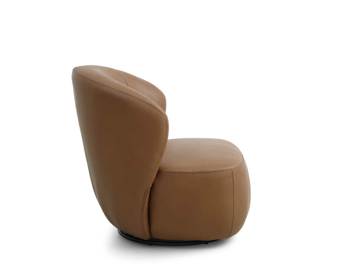 Theo Loungestol med drejefod i Cognac læder
