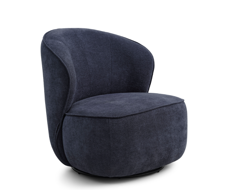 Theo loungestol med drejefod farve blå