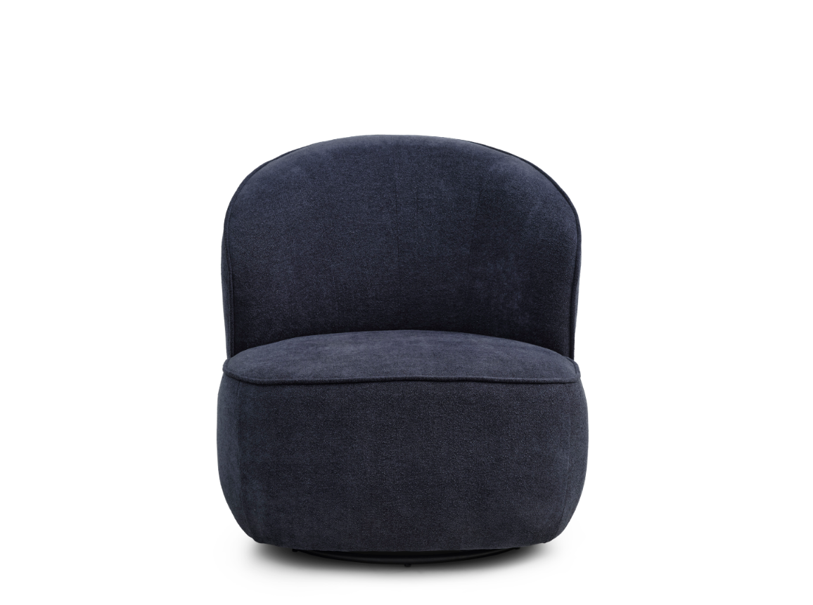 Theo loungestol med drejefod farve blå