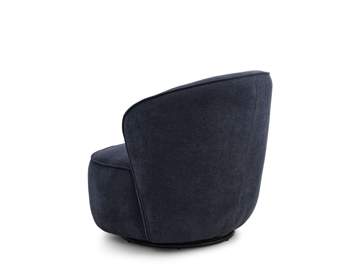 Theo loungestol med drejefod farve blå