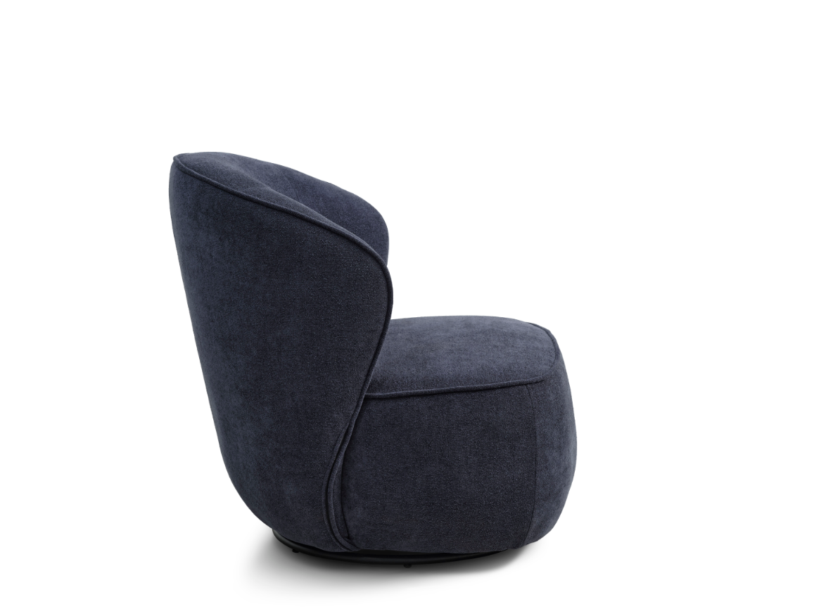 Theo loungestol med drejefod farve blå