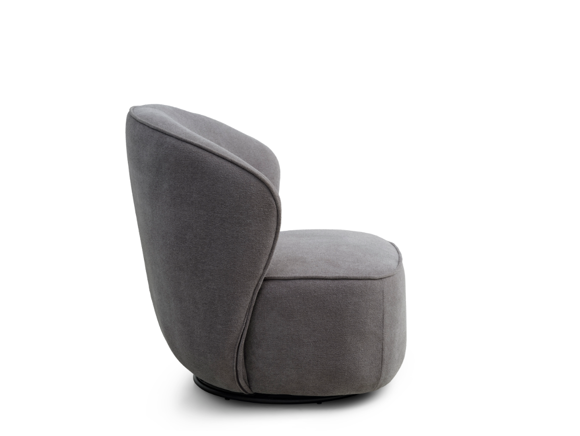 Theo loungestol med drejefod farve grå