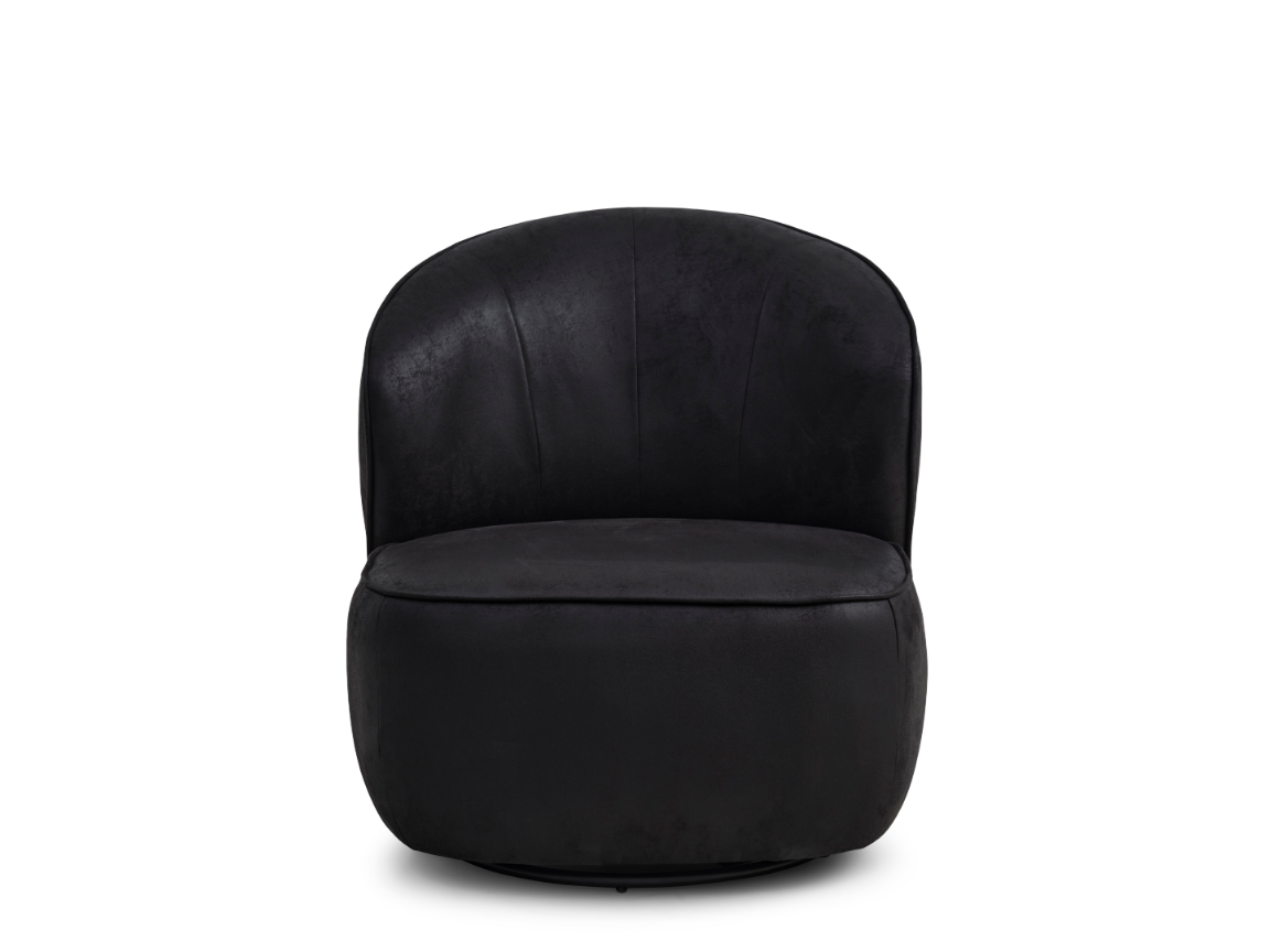 Theo longestol med drejefod sort mikro læder