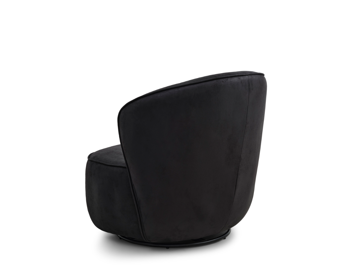 Theo longestol med drejefod sort mikro læder