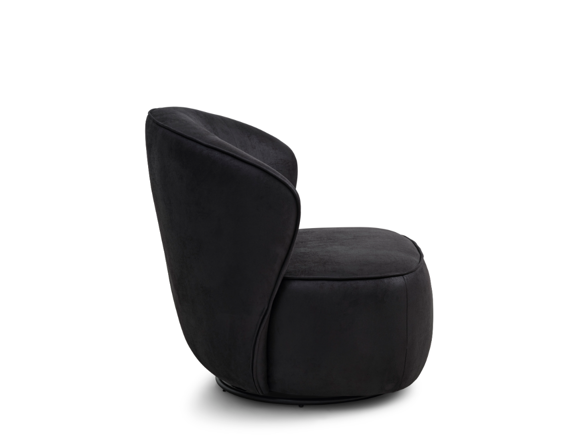 Theo longestol med drejefod sort mikro læder