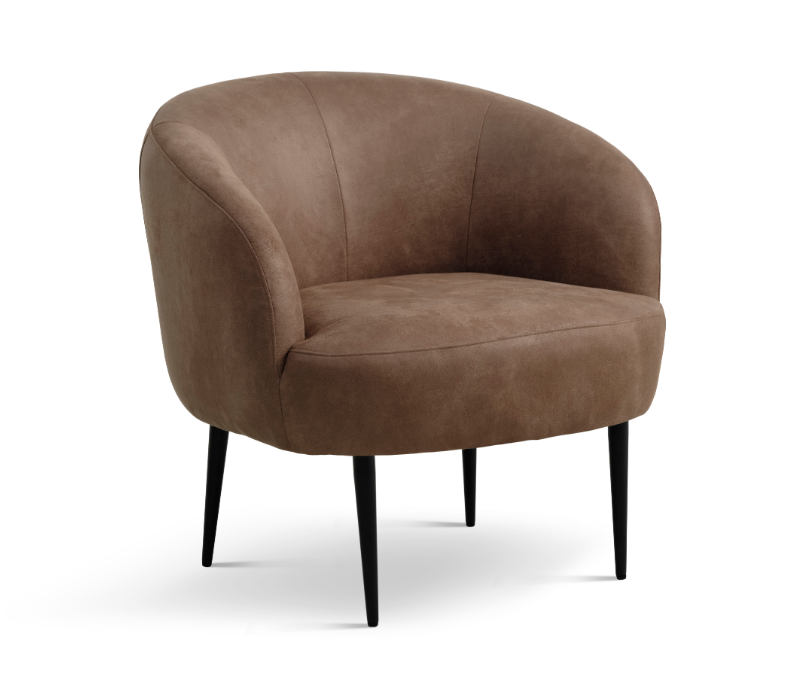 Conrad Loungestol mikrolæder - ben sort metal