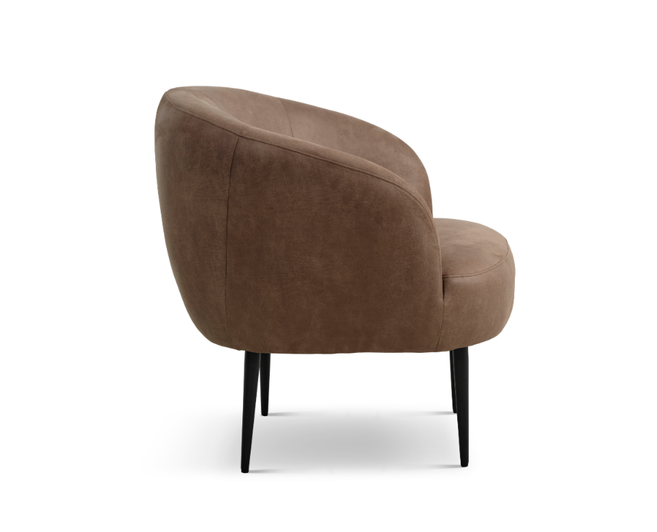 Conrad Loungestol mikrolæder - ben sort metal