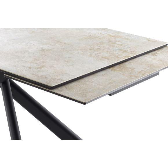 Hudson Extension Spisebord i taupe keramik 200/300 x 100 cm