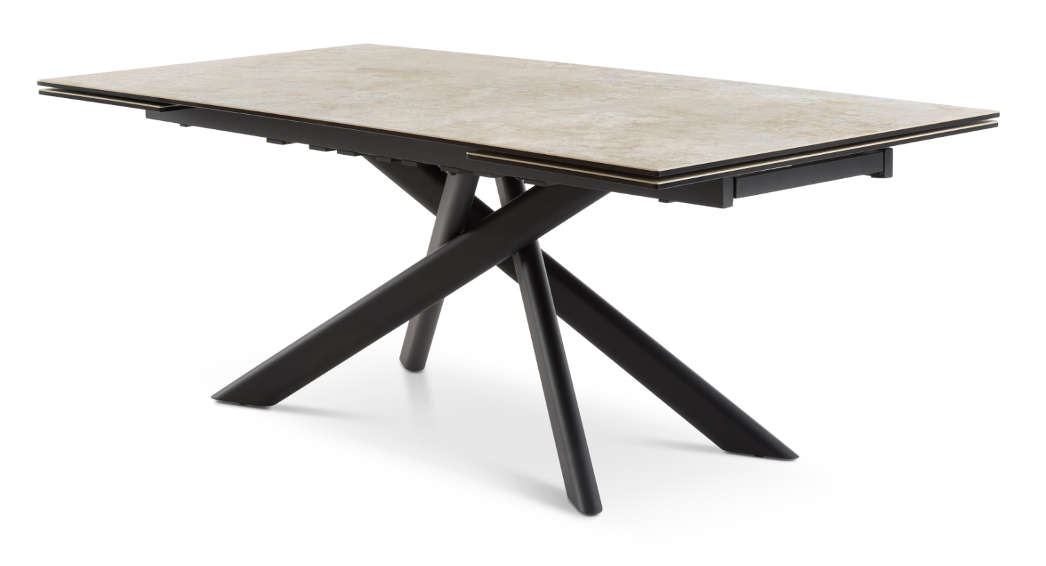 Hudson Extension Spisebord i taupe keramik 200/300 x 100 cm