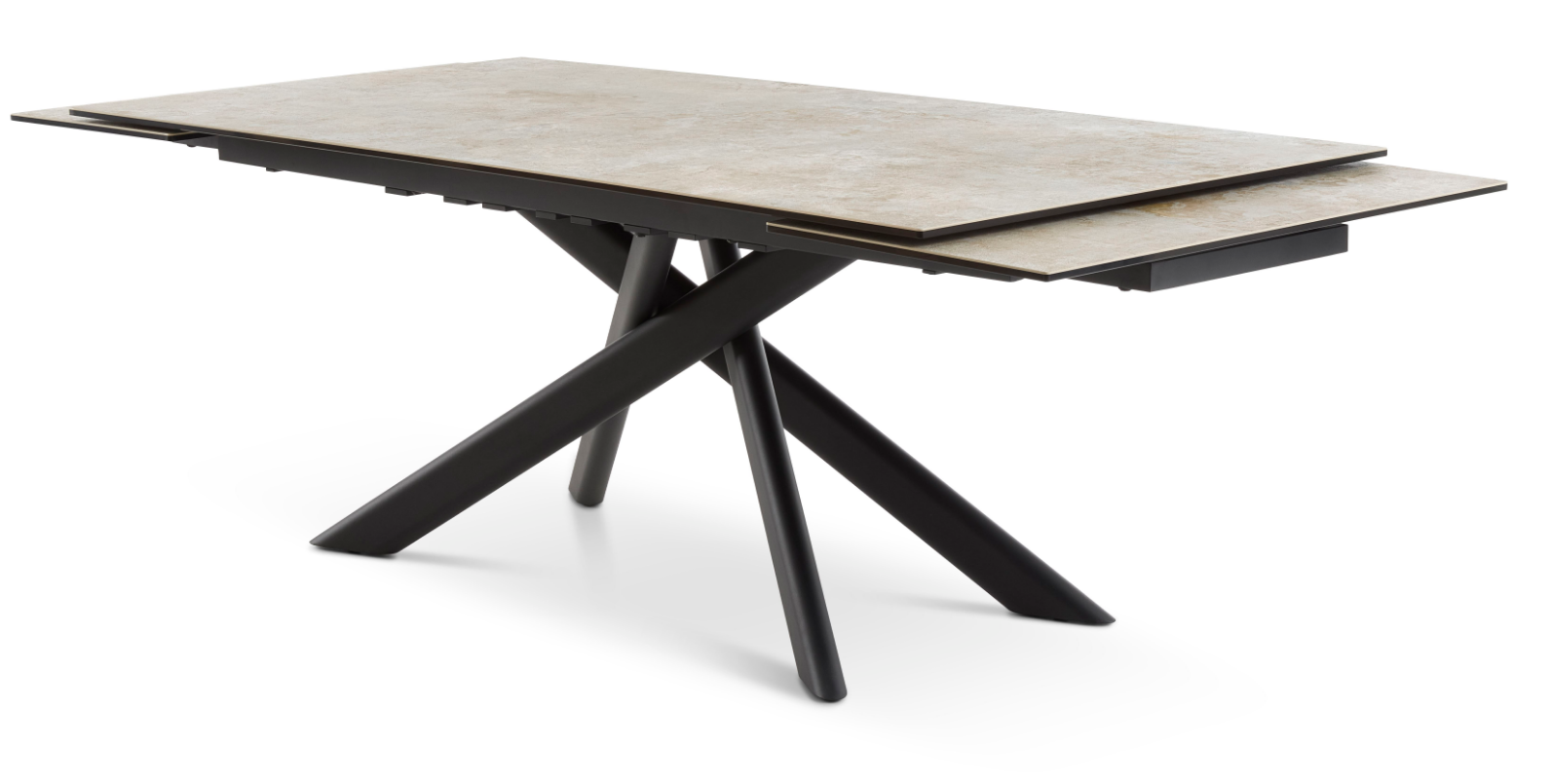 Hudson Extension Spisebord i taupe keramik 200/300 x 100 cm