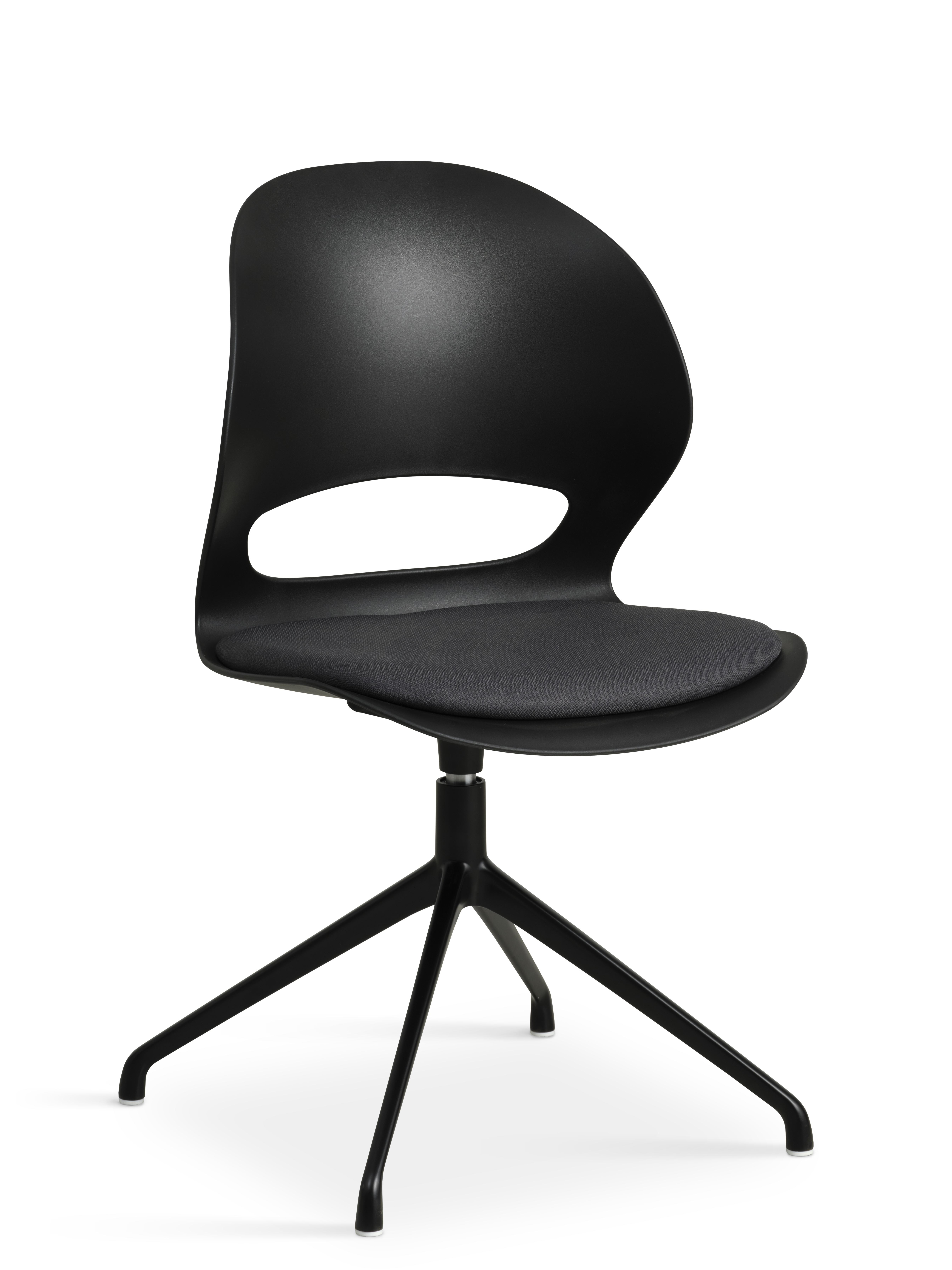 Linea spisebordsstol med polstret sæde og drejestel