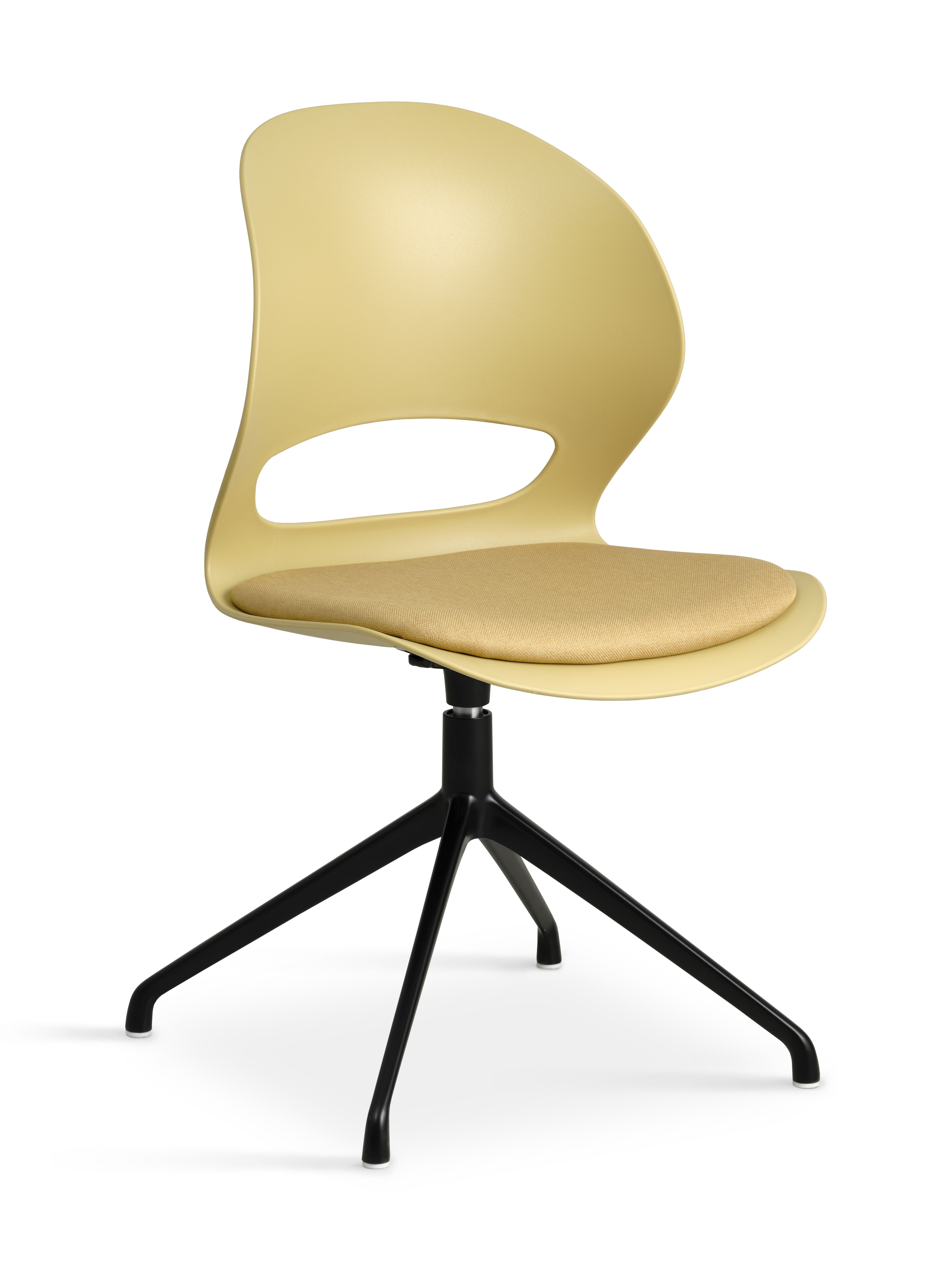 Linea spisebordsstol med polstret sæde og drejestel