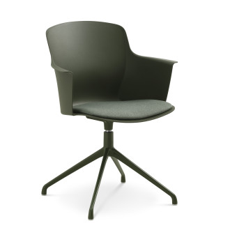 Mia spisebordsstol med polstret sæde og drejestel