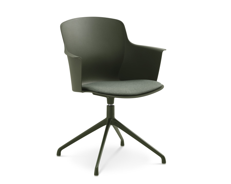 Mia spisebordsstol med polstret sæde og drejestel