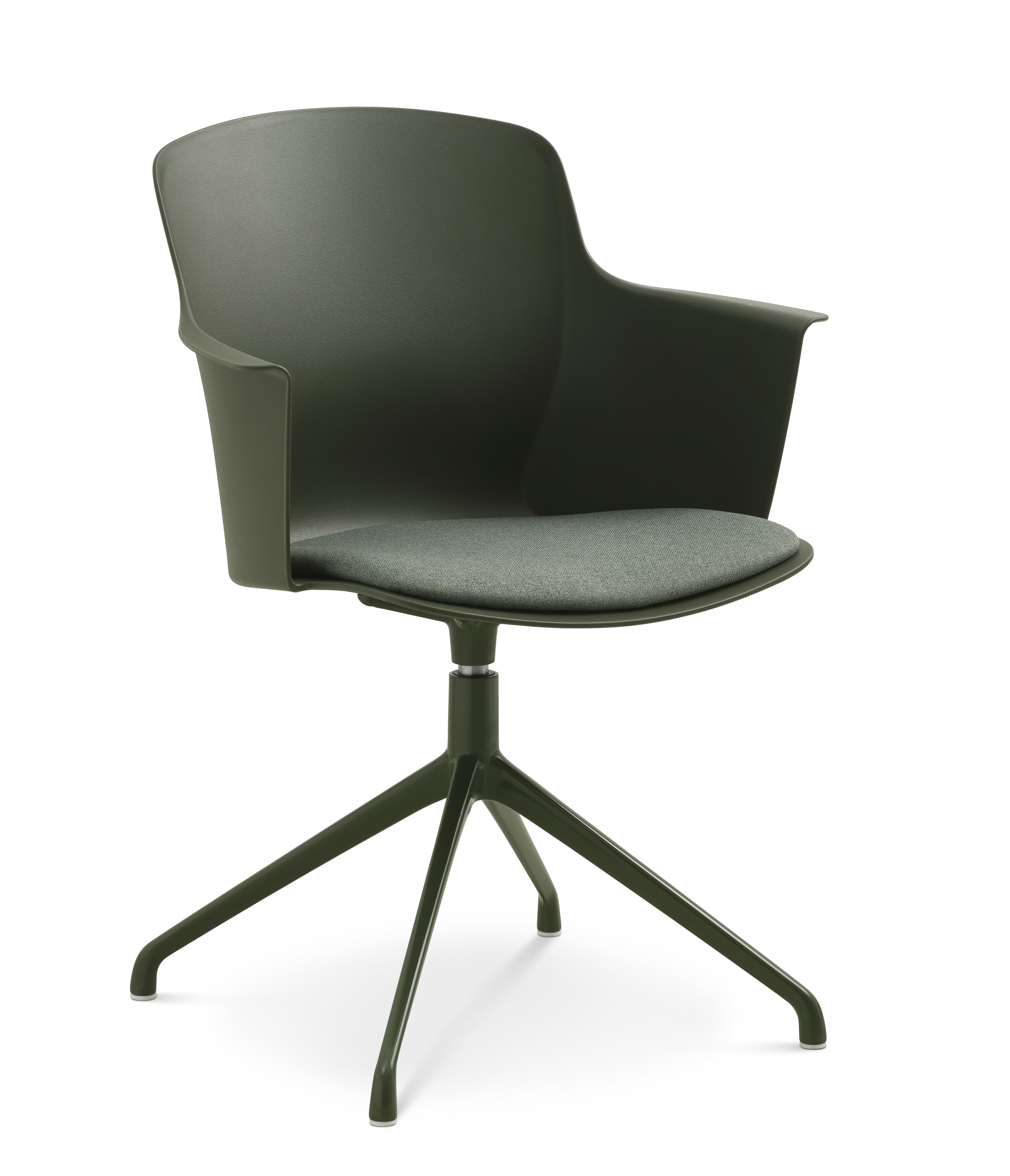 Mia spisebordsstol med polstret sæde og drejestel