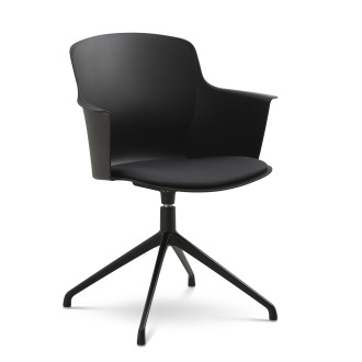 Mia spisebordsstol med polstret sæde og drejestel