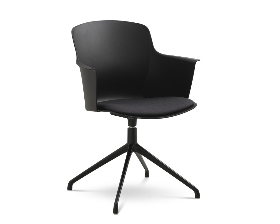 Mia spisebordsstol med polstret sæde og drejestel