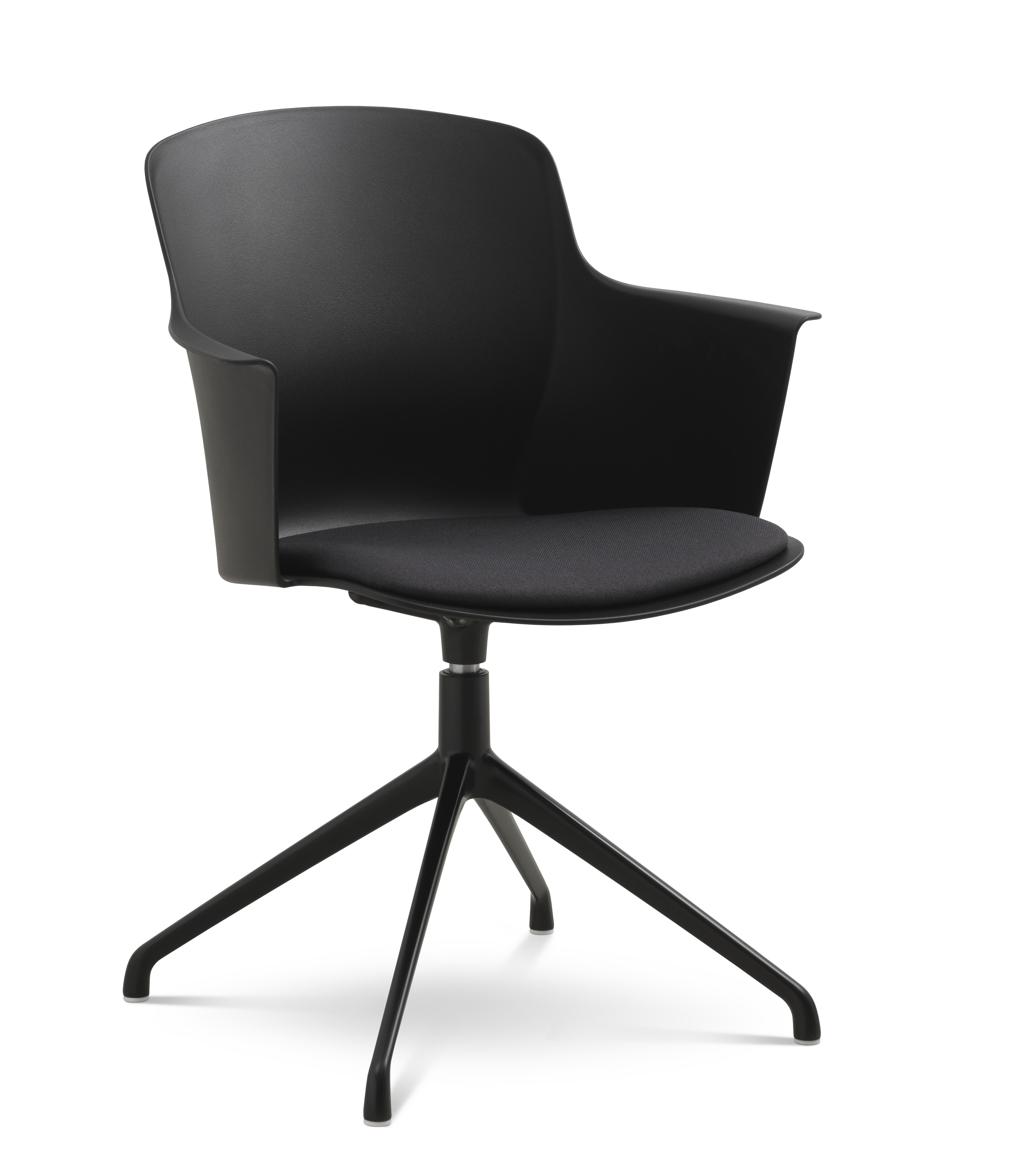 Mia spisebordsstol med polstret sæde og drejestel