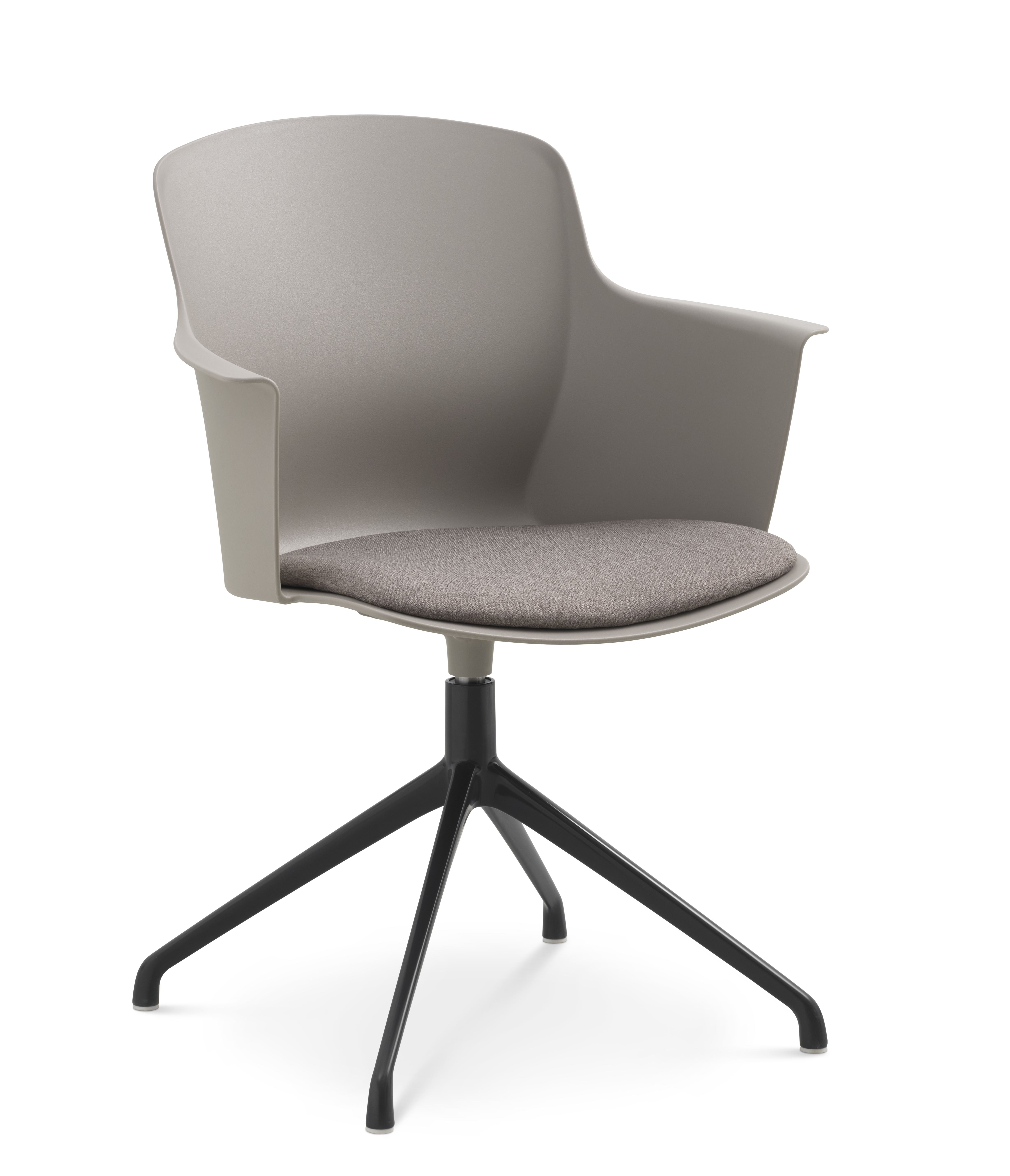 Mia spisebordsstol med polstret sæde og drejestel