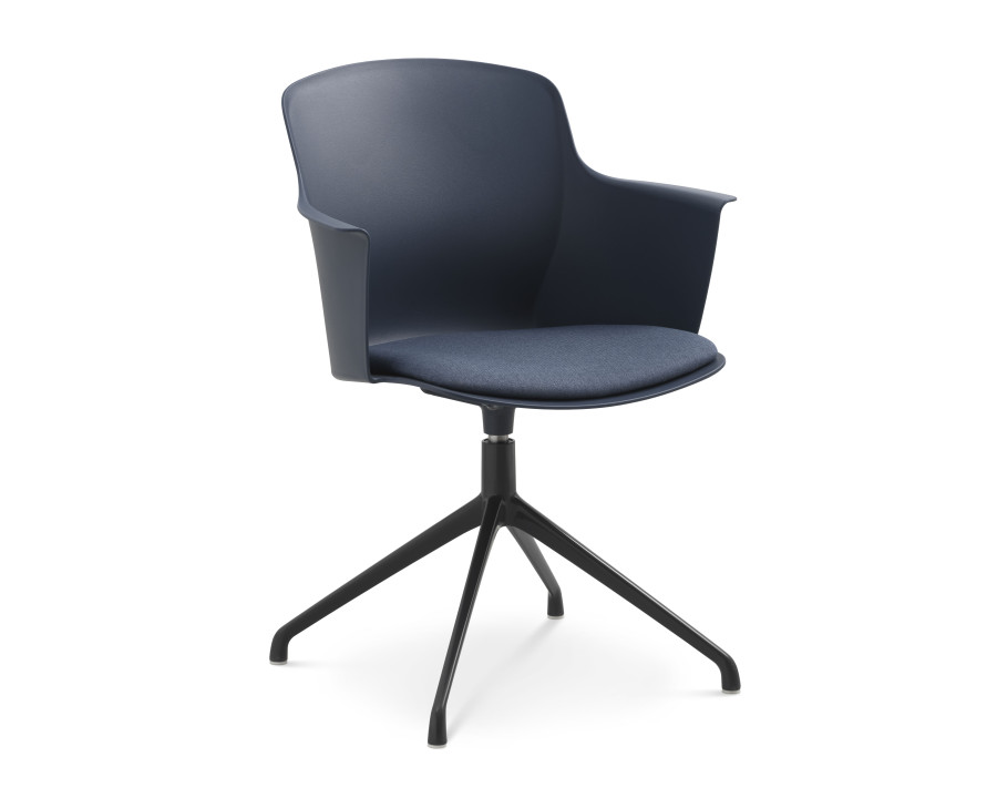 Mia spisebordsstol med polstret sæde og drejestel