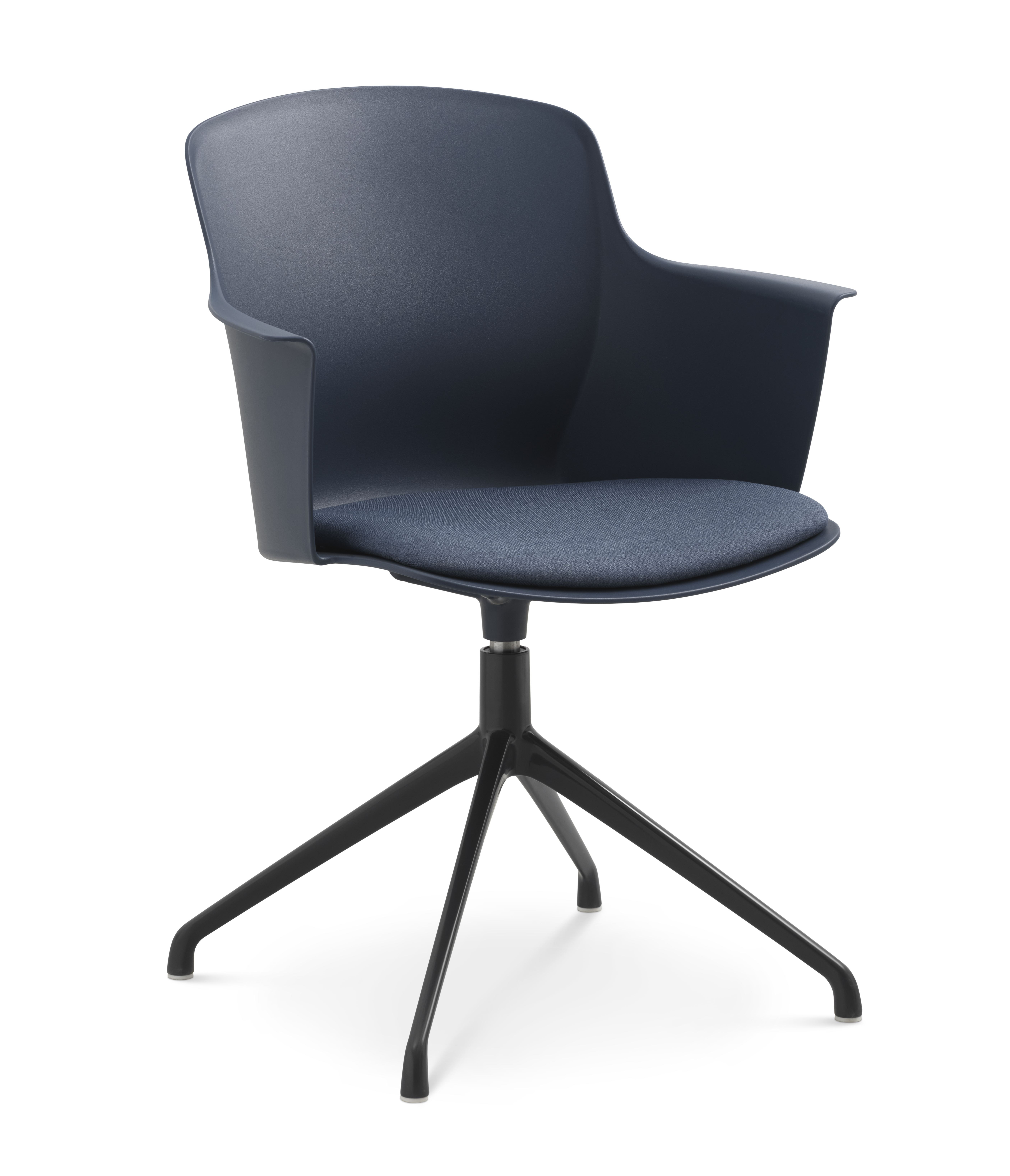 Mia spisebordsstol med polstret sæde og drejestel