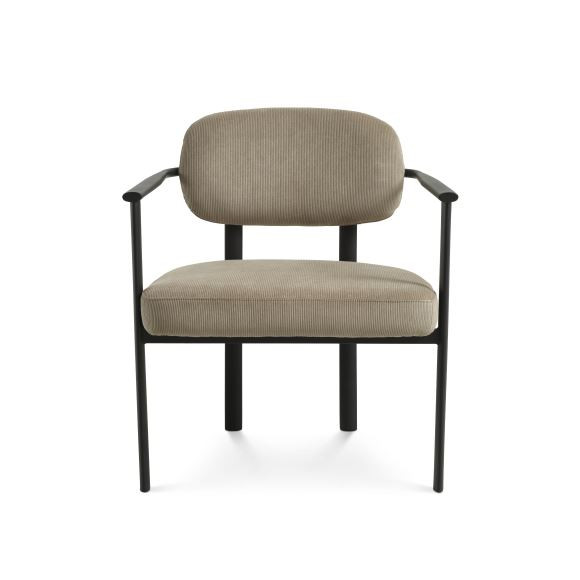 Lingus Lounge stol – med fløjlspolstring og metal stel