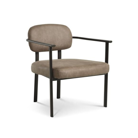 Lingus Lounge stol – i mikrolæder og metal stel