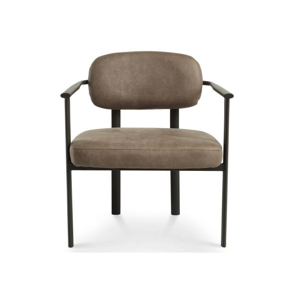 Lingus Lounge stol – i mikrolæder og metal stel