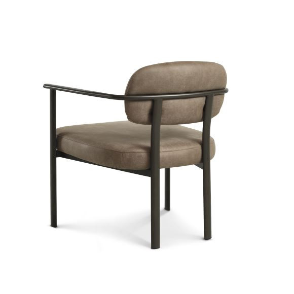 Lingus Lounge stol – i mikrolæder og metal stel