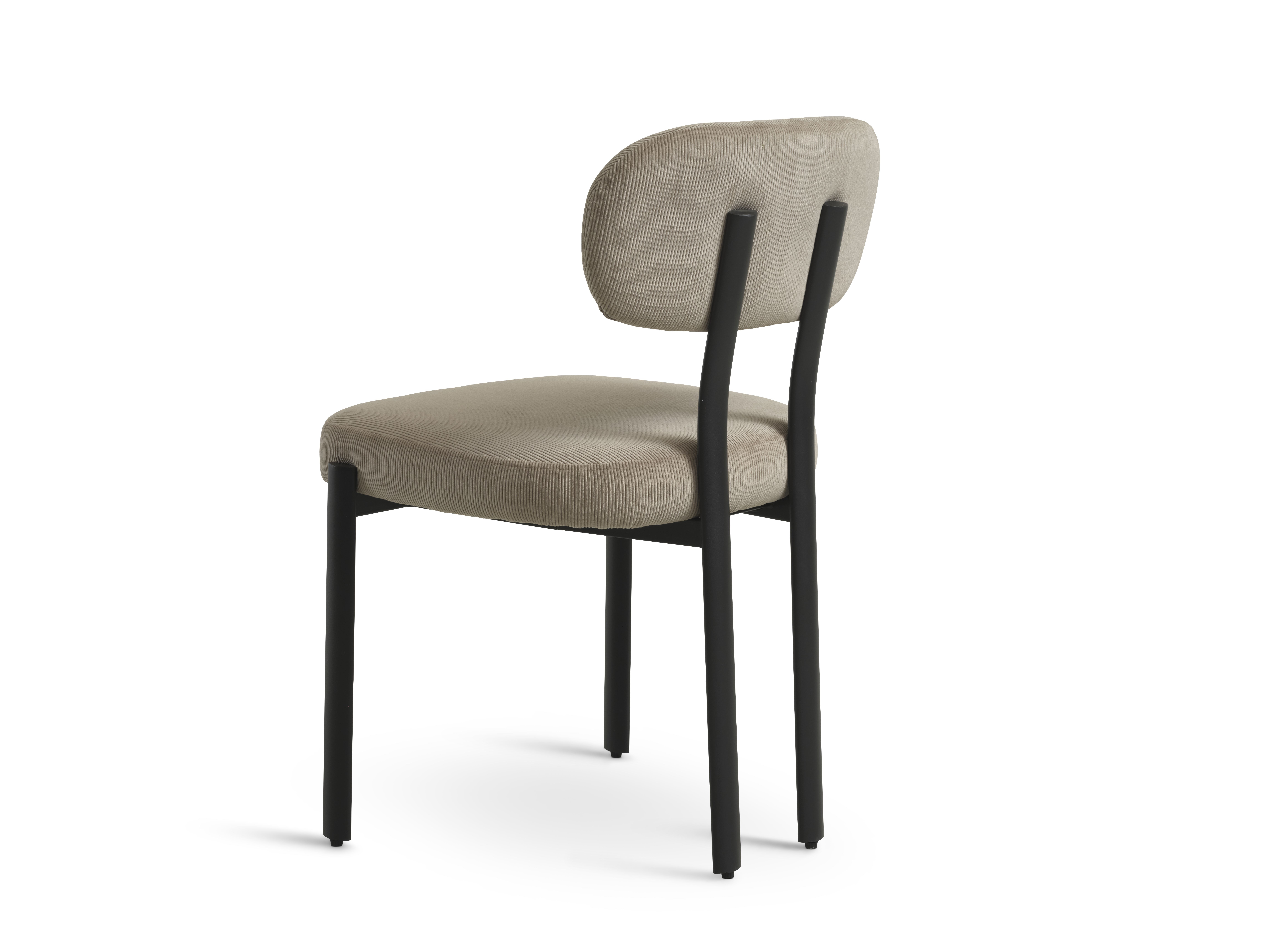 Luna Spisebordsstol i fløjl - nordisk enkelhed med blød komfort