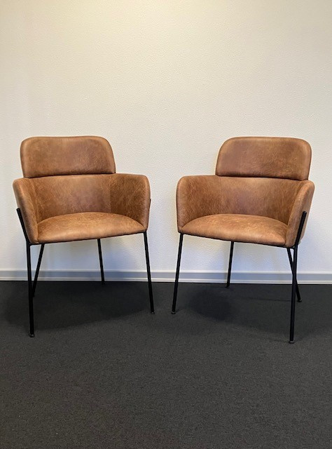 Daniel spisestuestole brun microfiber (2 stk. sætpris)