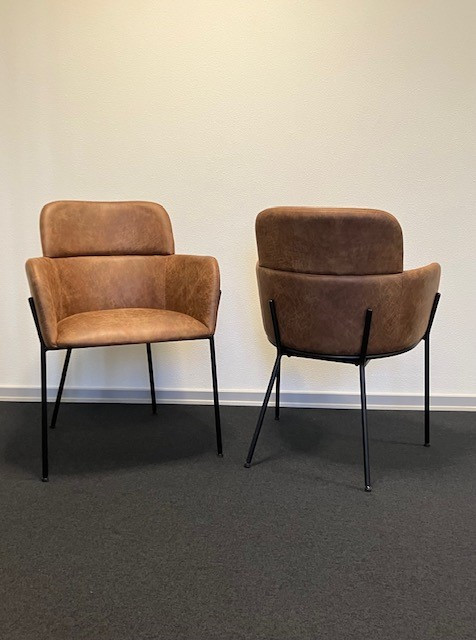 Daniel spisestuestole brun microfiber (2 stk. sætpris)