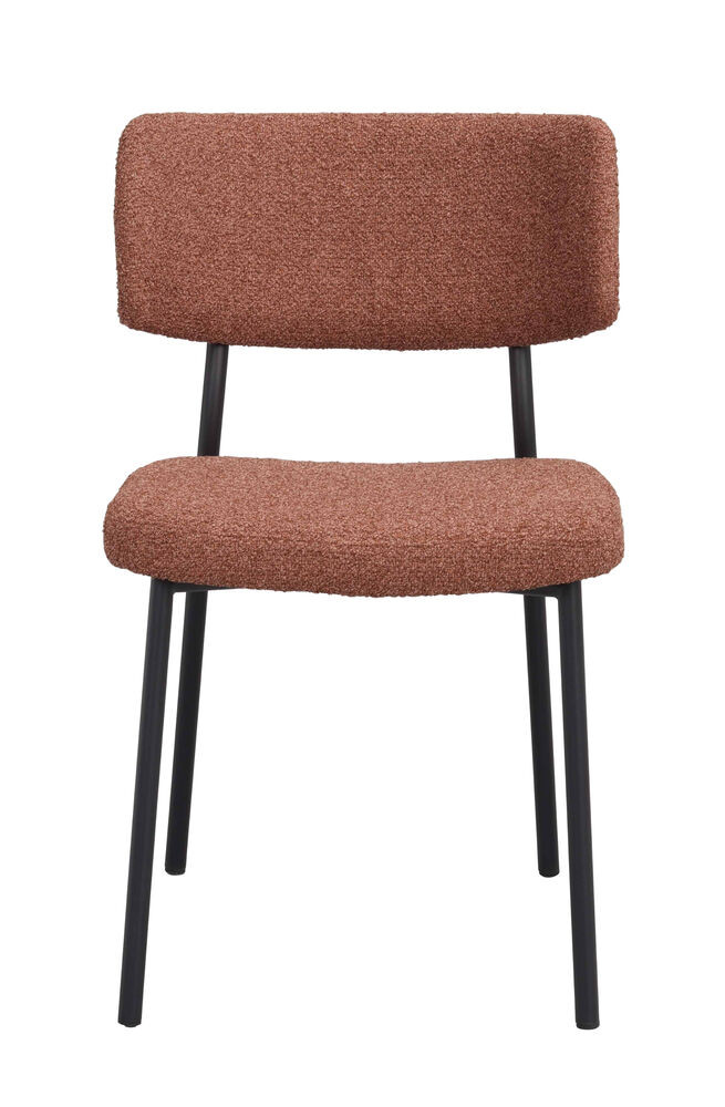 Herbster spisebordsstol i rødt stof med sorte ben