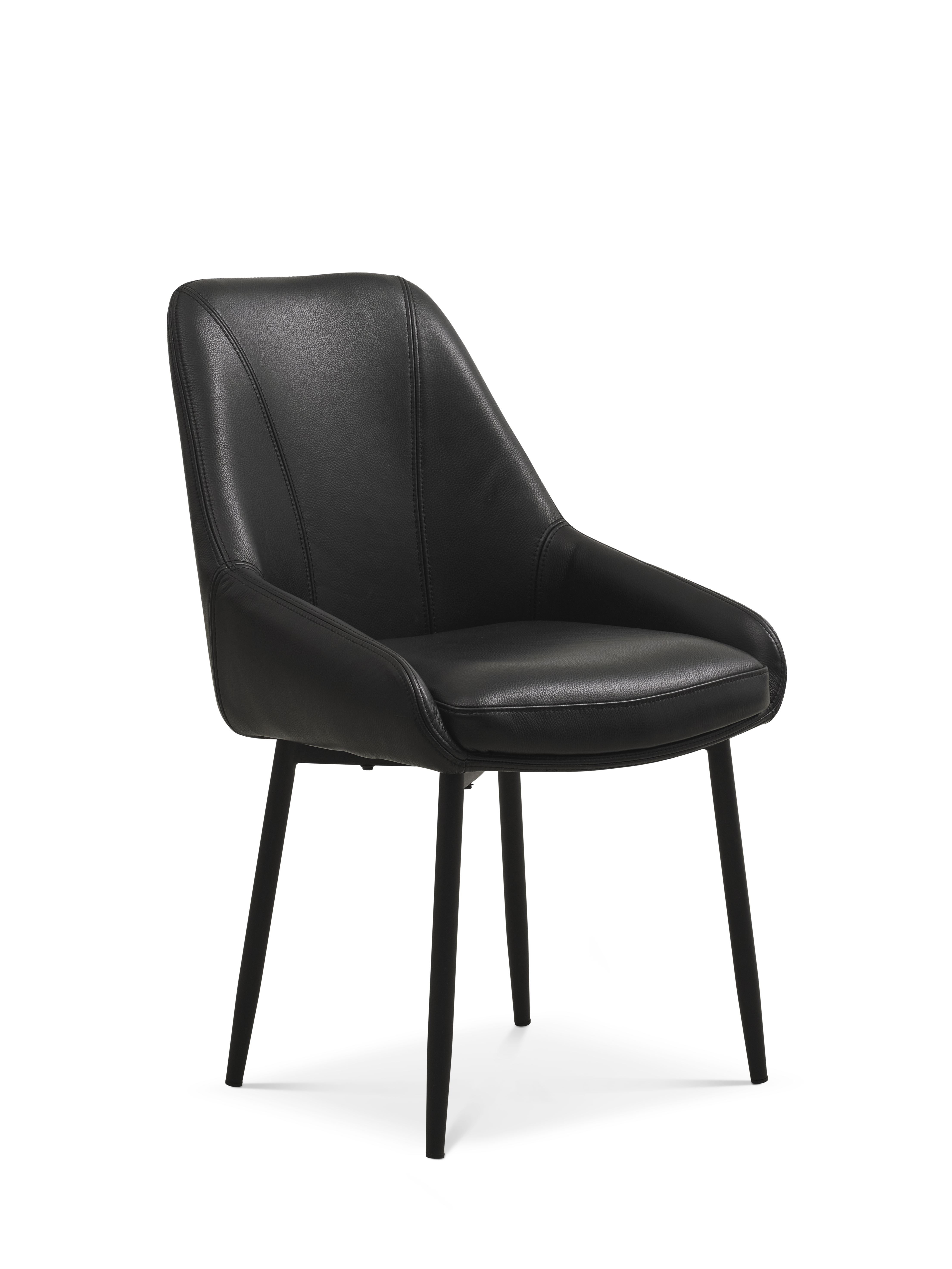 Mike spisebordsstol i sort eller cognac læder