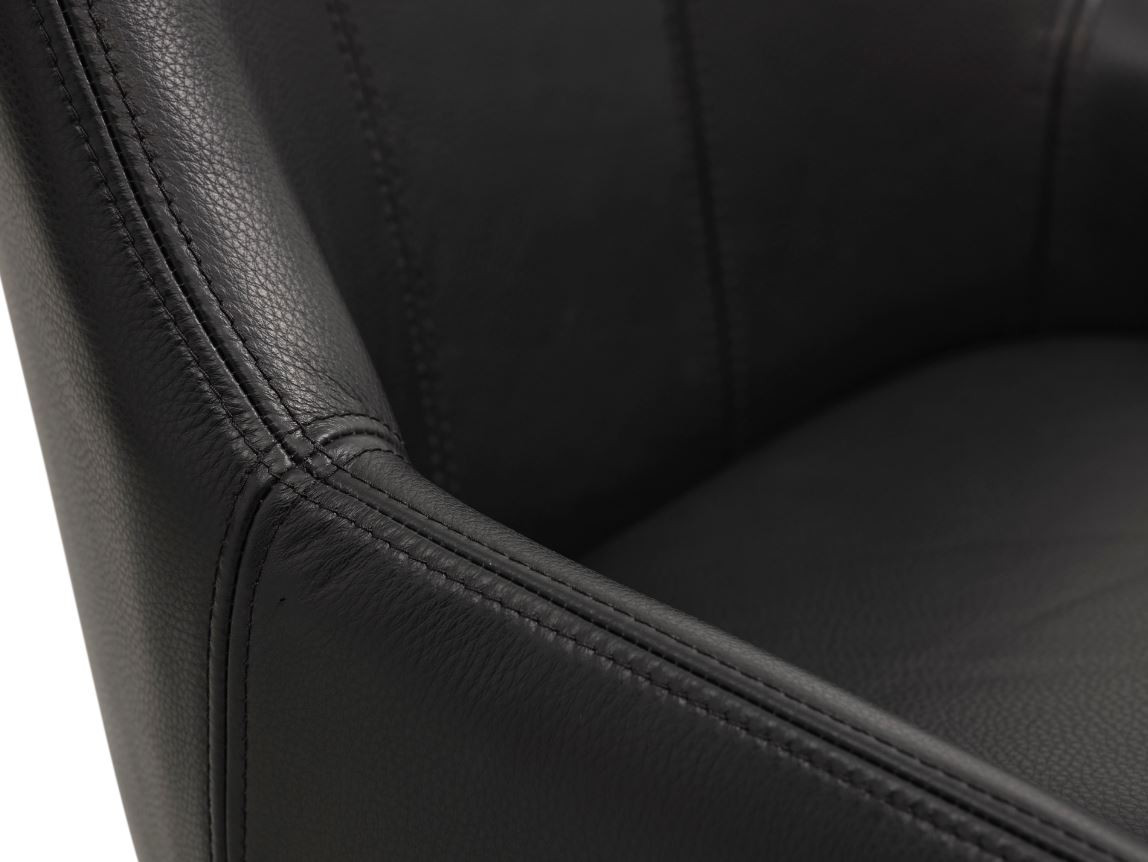 Mike spisebordsstol i sort eller cognac læder